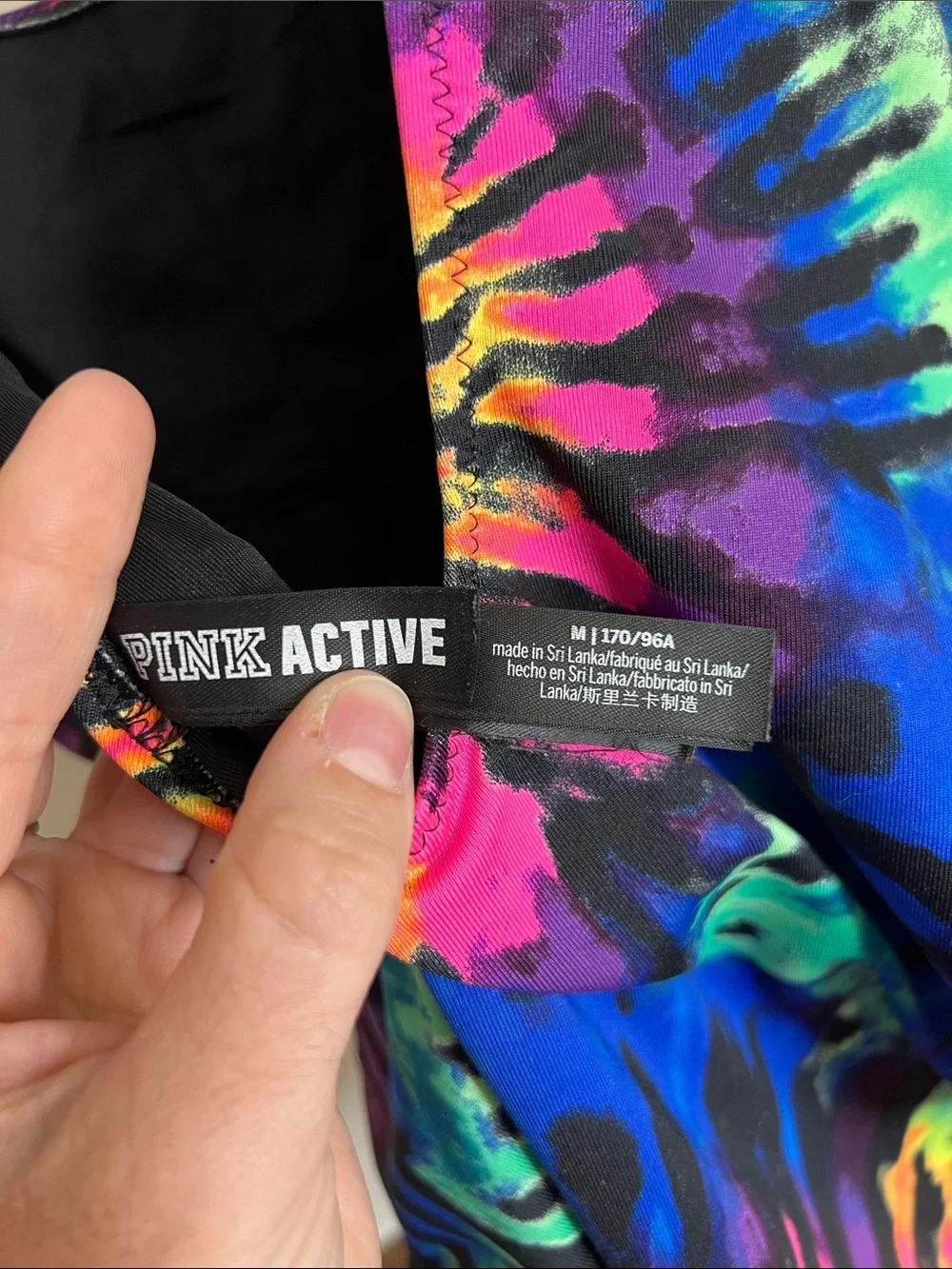 PINK‎ Victoria's Secret Neon Rainbow Tie Dye One Piece Bathing Suit- M